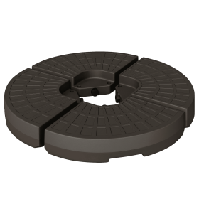Cantilever Patio Umbrella Base Fan Shaped Weights with Handles Durable Material Coffee