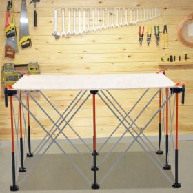 Portable Folding Workstand 4.15 X 4.15ft Collapsible Work Stand 3500lbs Capacity (Option: Orange)