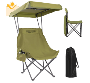 Portable Camping Chair Beach Chair with Shade Canopy, Fold Lightweight Oversized for All, Easy to Open and Close Without Installation (size: Green    1P)